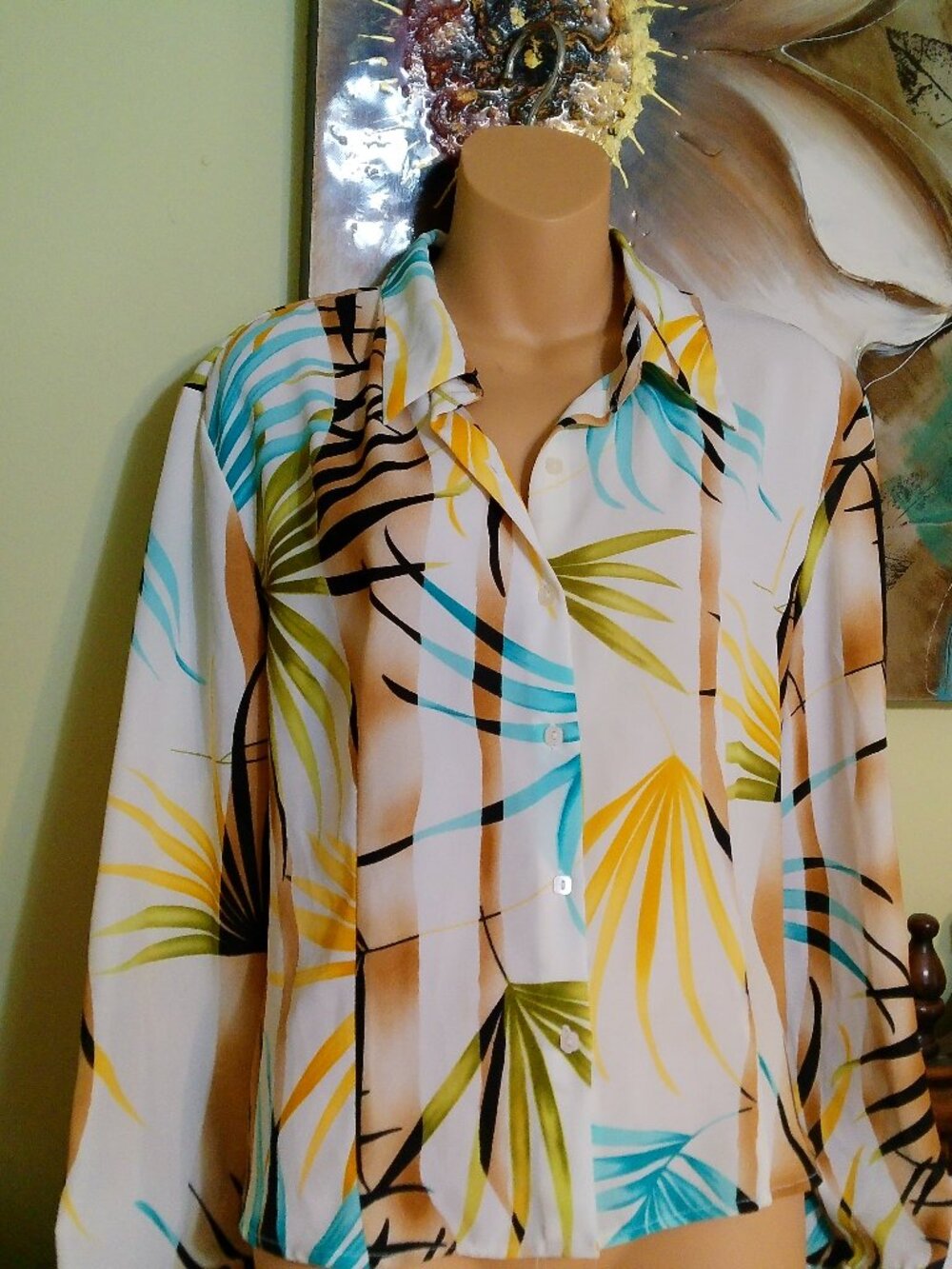 Milano Multicolor Patterned Women's Tops 100% polyester size 12